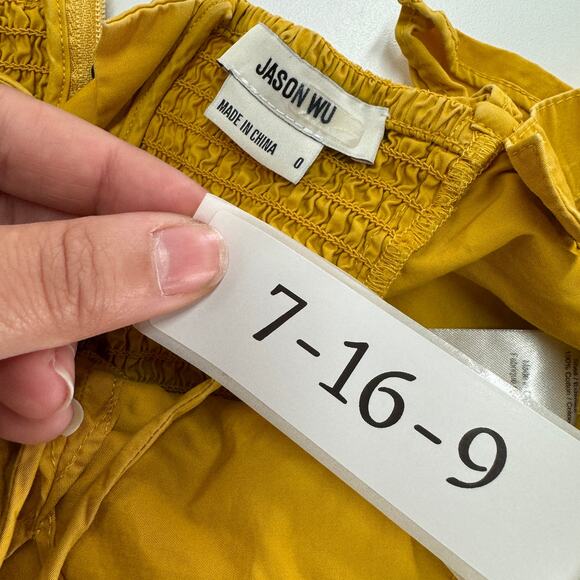 Jason Wu Top Womens 0 Yellow Flouncy Ruffle Crop Top COtton - Picture 7 of 12